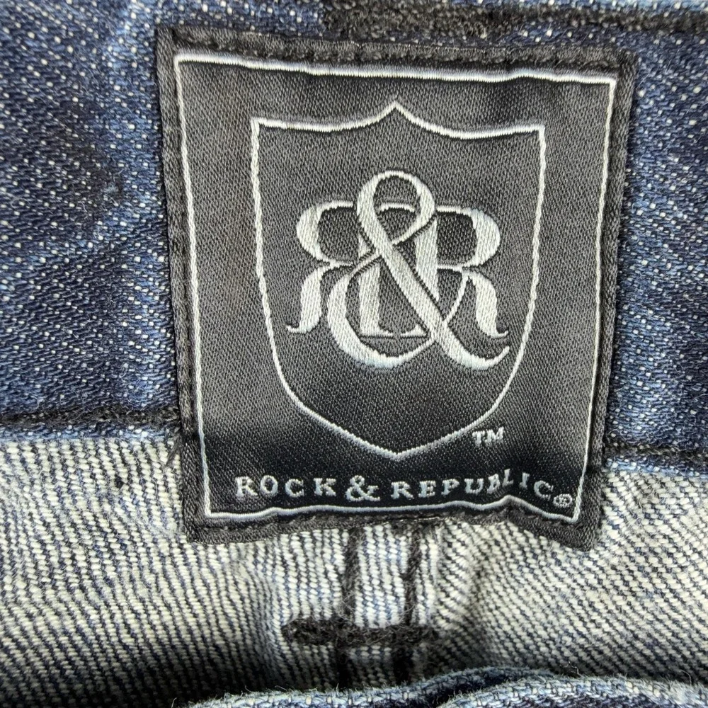 Rock & Republic Blast Jeans Mens 36x32 Blue Straight Leg Medium Wash Denim